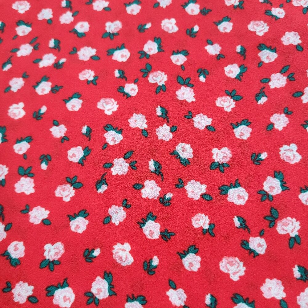 Babydoll Button Sweatheart Sundress Aeropostale S Red Milkmade Ditsy Floral - Picture 7 of 14